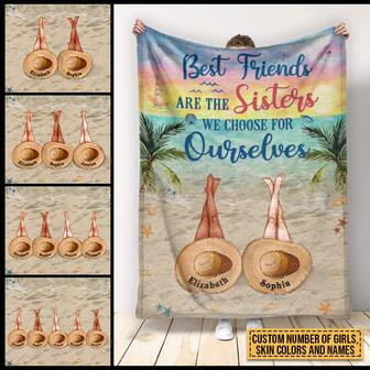 Beach Bestie Choose For Ourselves Custom Blanket, Bff Blanket, Blanket For Friends, Gift For Friends - Thegiftio UK