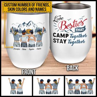 Besties Camps Together Custom Wine Tumbler - Gift for Bestie - Thegiftio UK