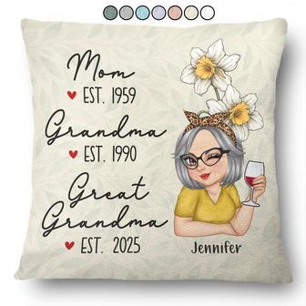Birth Flower Mom Grandma Custom Pillow - Gift for Her - Thegiftio UK
