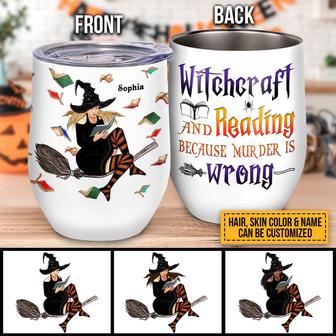 Book Witch Reading Witchery Custom Wine Tumbler - Gift - Thegiftio UK