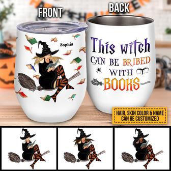 Can Be Bribed By Books Custom Wine Tumbler - Halloween Gift - Thegiftio UK