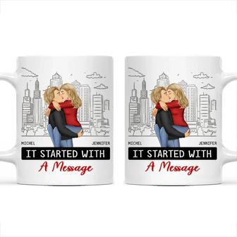 It Started With A Message Personalized Mug - Couples Gift - Thegiftio UK