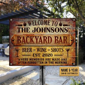 Backyard Bar Memories Are Made Custom Metal Sign - Gift - Thegiftio UK