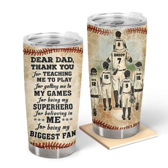 Baseball Dad And Child Thank You Custom Tumbler - Thegiftio UK
