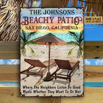 Beach Beachy Patio Good Times Custom Metal Sign - Gift - Thegiftio UK