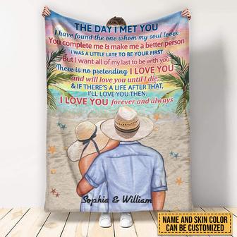 Beach Couple Married Dressed The Day I Met Custom Blanket - Thegiftio UK