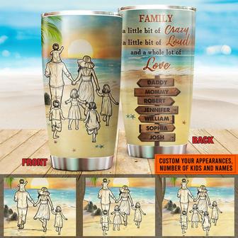 Beach Family A Little Bit Of Crazy Custom Tumbler - Gift - Thegiftio UK