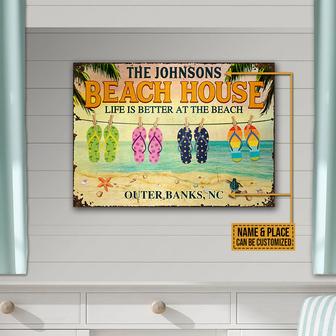 Beach House Flip Flops Custom Metal Sign - Beach Lovers Gift - Thegiftio UK