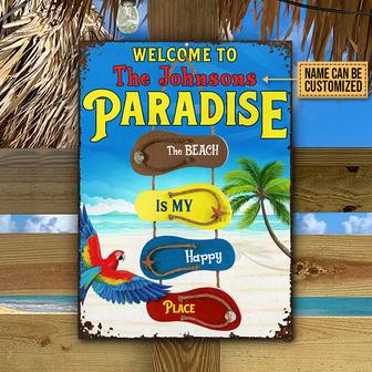 Beach House Flipflops Paradise Custom Metal Sign - Gift - Thegiftio UK