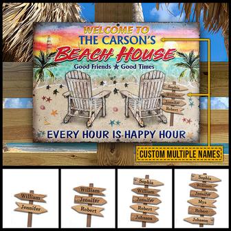 Beach House Good Friends Good Time Custom Metal Sign - Thegiftio UK