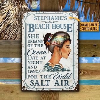 Beach House She Dreams Of Custom Metal Sign - Gift for Home - Thegiftio UK