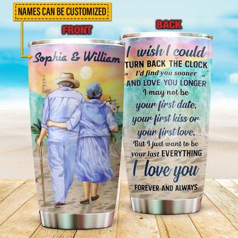 Beach Old Couple Turn Back The Clock Custom Tumbler - Gift - Thegiftio UK
