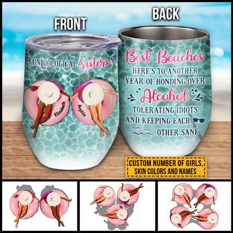 Beach Pool Bestie Custom Wine Tumbler - Gift for Friends - Thegiftio UK