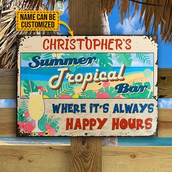 Beach Summer Tropical Bar Custom Metal Sign - Gift for All - Thegiftio UK