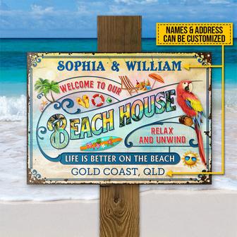 Beach Surfing Beach House Pastel Custom Metal Sign - Gift - Thegiftio UK