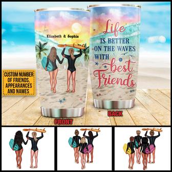 Beach Surfing Bestie Life Is Better Custom Tumbler - Gift - Thegiftio UK