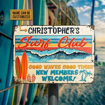 Beach Surfing Surf Club Good Waves Custom Metal Sign - Gift - Thegiftio UK