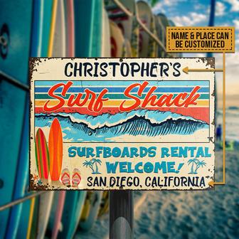 Beach Surfing Surf Shack Custom Metal Sign - Gift for Family - Thegiftio UK