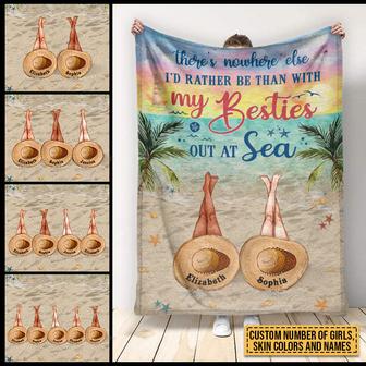 Beach Bestie Out At Sea Custom Blanket, Bff Blanket, Blanket For Friends, Gift for Friends - Thegiftio UK