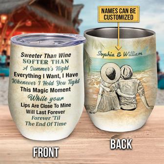 Beach Couple Dressed Sweeter Than Wine Custom Tumbler - Gift - Thegiftio UK