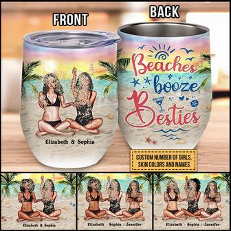 Beach Sandy Bestie Custom Tumbler - Gift for Best Friends - Thegiftio UK