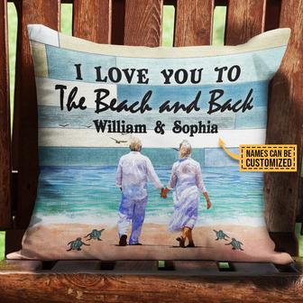 I Love You To The Beach And Back Custom Pillow - Thegiftio UK