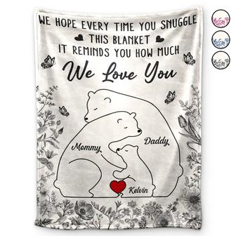 Bear Family This Blanket Reminds You How Much We Love You - Personalized Fleece Blanket, Sherpa Blanket - Thegiftio UK