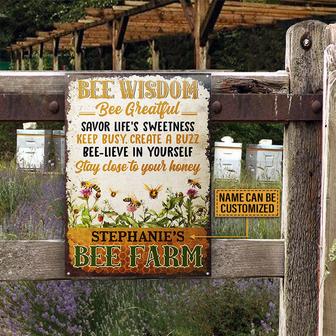 Bee Farm Garden Bee Wisdom Custom Metal Sign - Garden Gift - Thegiftio UK