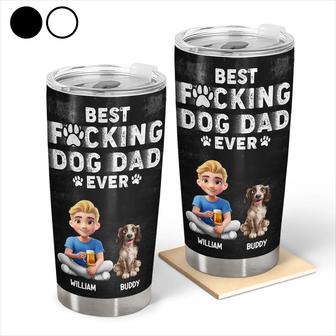 Best Dog Dad Ever 3D Effect Custom Tumbler - Dog Dad Gift - Thegiftio UK