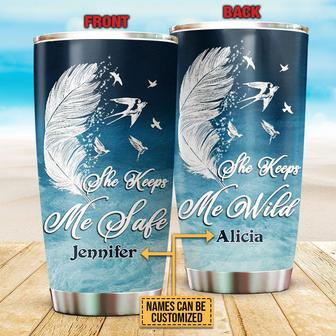 Bestie Feather She Keeps Me Custom Tumbler - Gift for Friend - Thegiftio UK