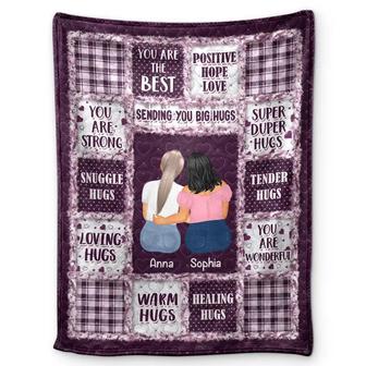 Besties Sisters Sending You Big Hugs - Personalized Fleece Blanket, Sherpa Blanket - Thegiftio UK