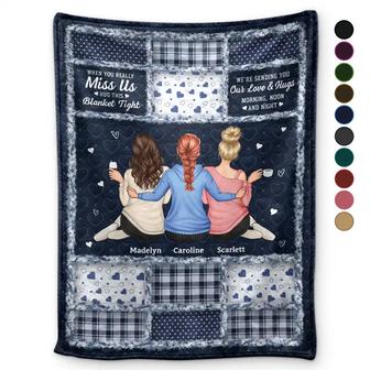 Besties Sisters Hug This Blanket - Personalized Fleece Blanket, Sherpa Blanket - Thegiftio UK