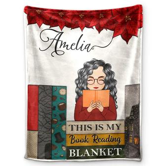 Birth Flower Book Reading Blanket - Personalized Fleece Blanket, Sherpa Blanket - Thegiftio UK