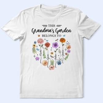 Birth Flower This Grandma's Garden Belongs Custom T-Shirt - Thegiftio UK