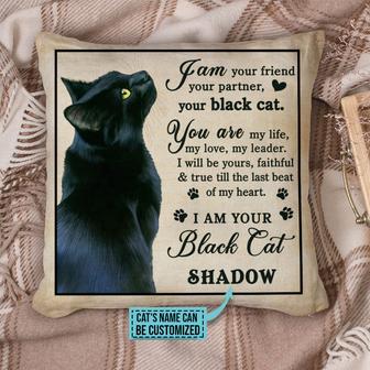 Black Cat Your Friend Custom Pillow - Gift for Cat Lovers - Thegiftio UK