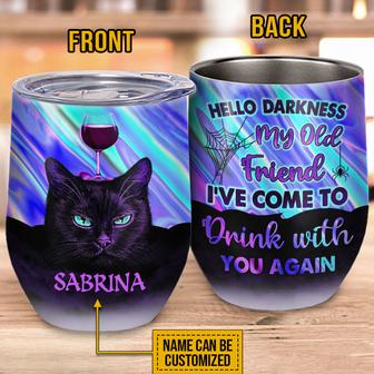 Black Cat I've Come To Drink With You Again Custom Tumbler - Thegiftio UK