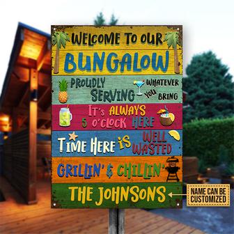 Bungalow Welcome Personalized Metal Sign - Gift for Home - Thegiftio UK