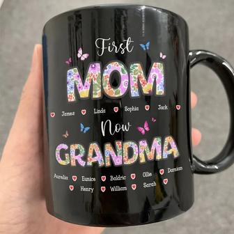 Butterfly Flower Title First Mom Now Grandma Custom Mug - Thegiftio UK