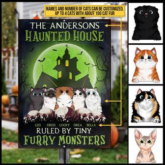 Cat Halloween Haunted House Custom Metal Sign - Thegiftio UK