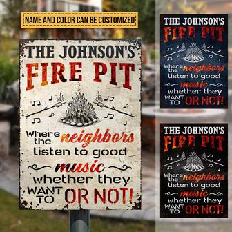 Camping Fire Pit Where Neighbor Listen To Good Music Custom - Thegiftio UK