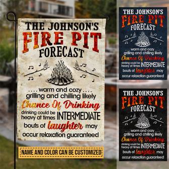 Camping Fire Pit Forecast Chance Of Drinking Custom Flag - Thegiftio UK