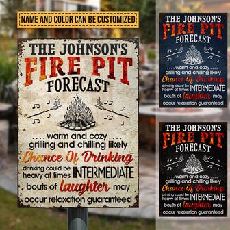 Camping Fire Pit Forecast Chance Of Drinking Custom Metal - Thegiftio UK