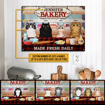Cat Bakery Made Fresh Daily Custom Metal Sign - Thegiftio UK