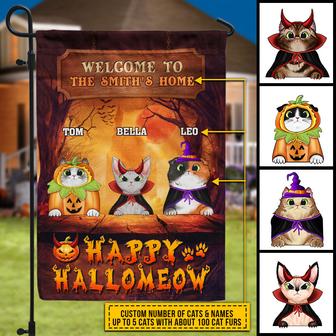 Cat Cosplay Happy Hallomeow Custom Flag - Halloween Gift - Thegiftio UK
