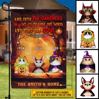 Cat Cosplay Into The Darkness Custom Flag - Halloween Decor - Thegiftio UK