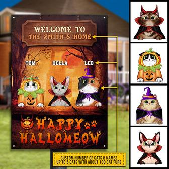 Cat Cosplay Happy Hallomeow Custom Metal Sign - Thegiftio UK