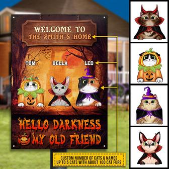 Cat Cosplay Hello Darkness My Old Friend Custom Metal Sign - Thegiftio UK