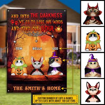 Cat Cosplay Into Darkness Custom Metal Sign - Halloween Gift - Thegiftio UK