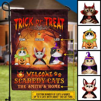 Cat Cosplay Trick Or Treat Custom Flag - Halloween Gift - Thegiftio UK