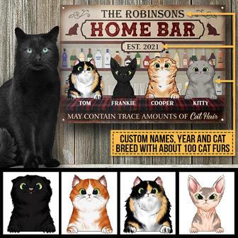 Cats Welcome Home Bar Custom Metal Sign - Cat Lovers Gift - Thegiftio UK
